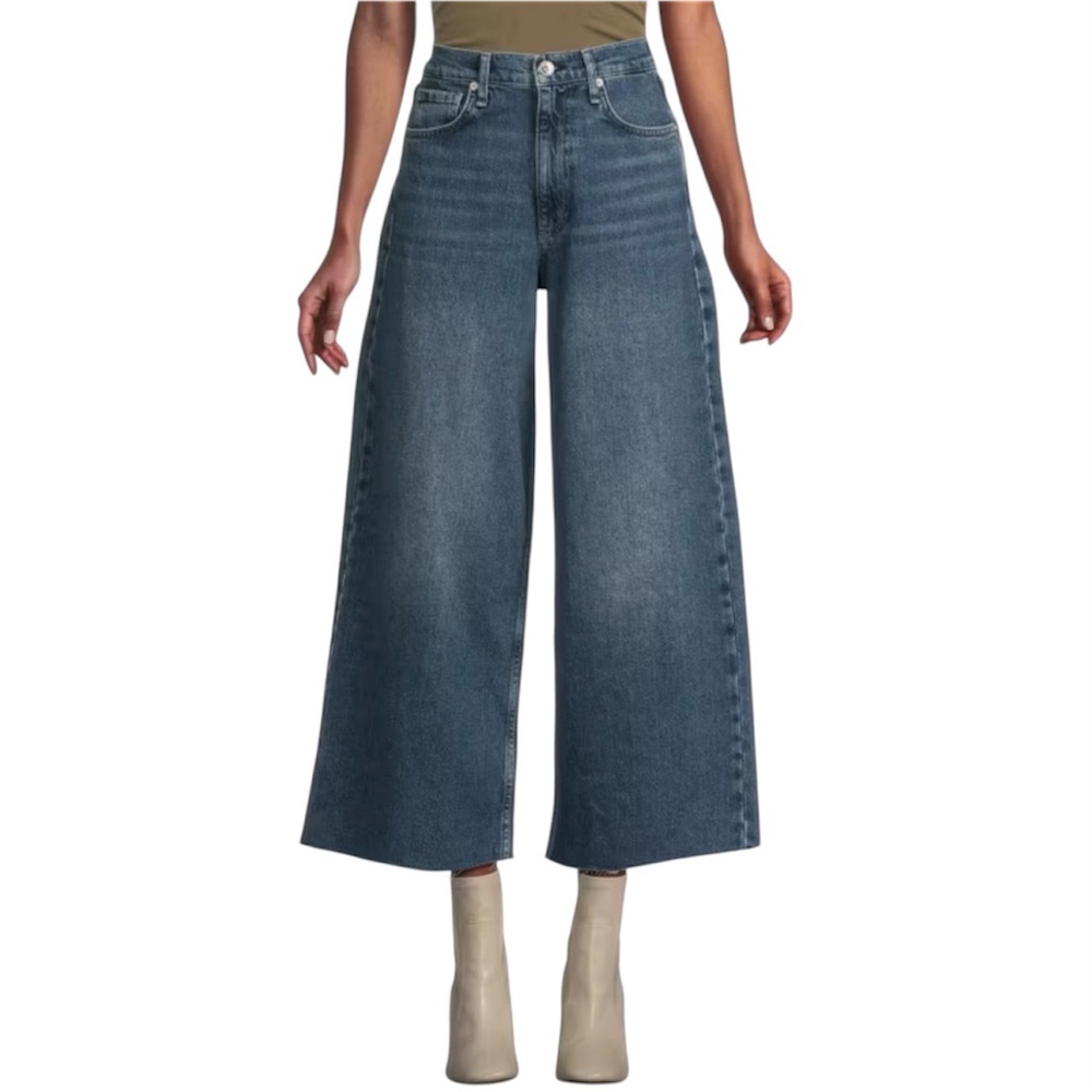 NEW Rag & Bone The Serena High Rise Wide Leg Crop Jeans Macon Wash size 31